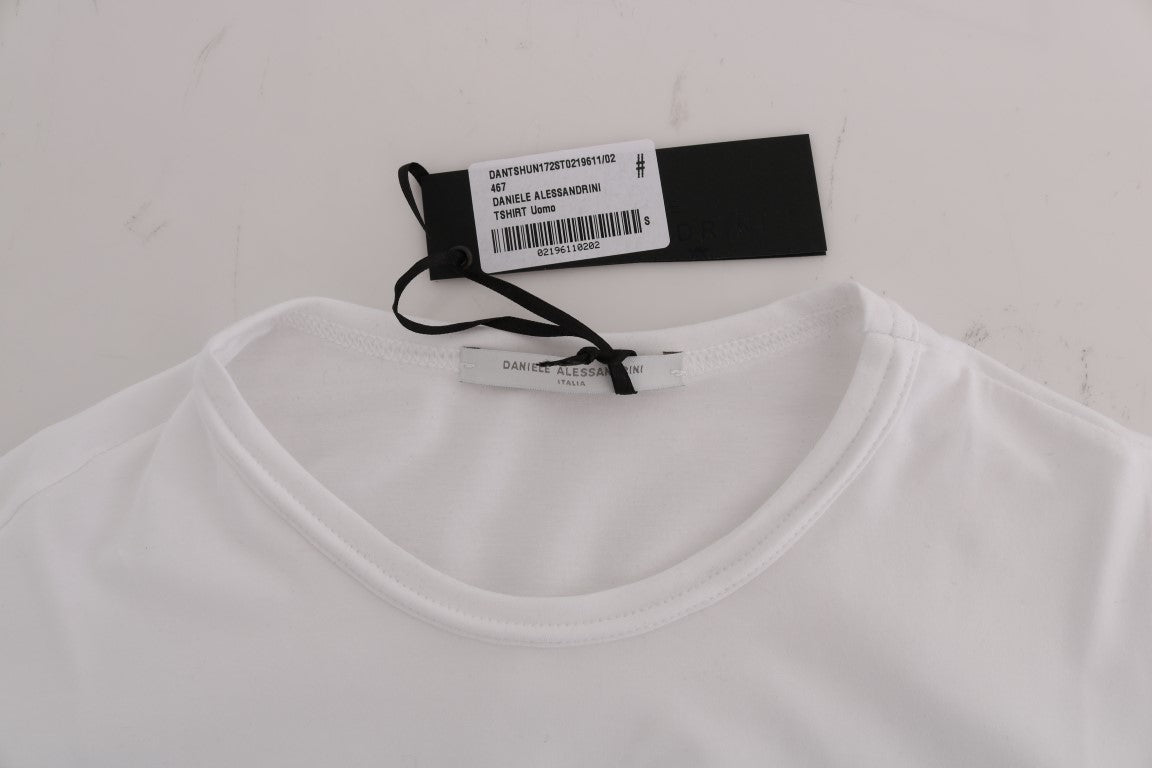 Elegant White Crew-Neck Cotton T-Shirt - SEHABRANDS