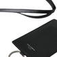 Dolce & Gabbana Black Calf Leather Lanyard Logo Card Holder Men Wallet