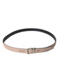 Dolce & Gabbana Beige Suede Leather Silver Buckle Belt Men