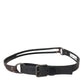 Dolce & Gabbana Black Brown Leather Silver Metal Buckle Belt