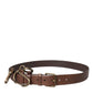 Dolce & Gabbana Brown Calf Leather Gold Metal Buckle Belt Men