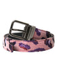 Dolce & Gabbana Multicolor Jacquard Leather Metal Buckle Belt