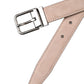 Dolce & Gabbana Beige Suede Leather Silver Buckle Belt Men