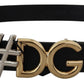 Dolce & Gabbana Black Leather Metal #DG Logo Buckle Belt