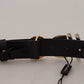 Dolce & Gabbana Black Leather Metal #DG Logo Buckle Belt