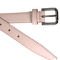 Dolce & Gabbana Light Pink Leather Silver Metal Buckle Belt