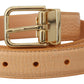 Dolce & Gabbana Beige Exotic Leather Gold Metal Buckle Belt