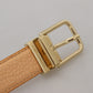 Dolce & Gabbana Beige Exotic Leather Gold Metal Buckle Belt