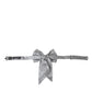 Dolce & Gabbana Silver Ribbon Silk Adjustable Neck Men Bow Tie