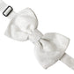 Dolce & Gabbana White Floral Silk Adjustable Men Neck Bow Tie