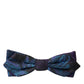 Dolce & Gabbana Black Blue Brocade Adjustable Neck Men Bow Tie