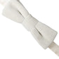 Dolce & Gabbana White Suede Cotton Adjustable Neck Men Bow Tie