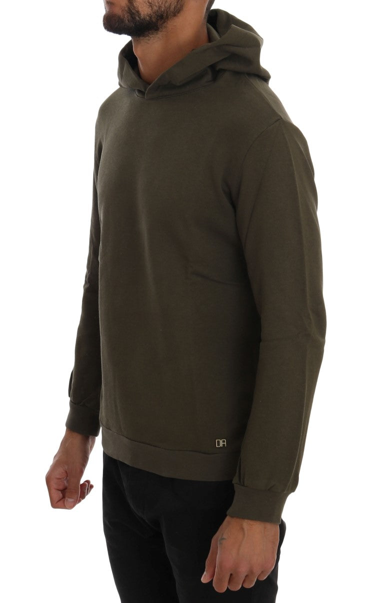 Elegant Green Cotton Hooded Sweater - SEHABRANDS