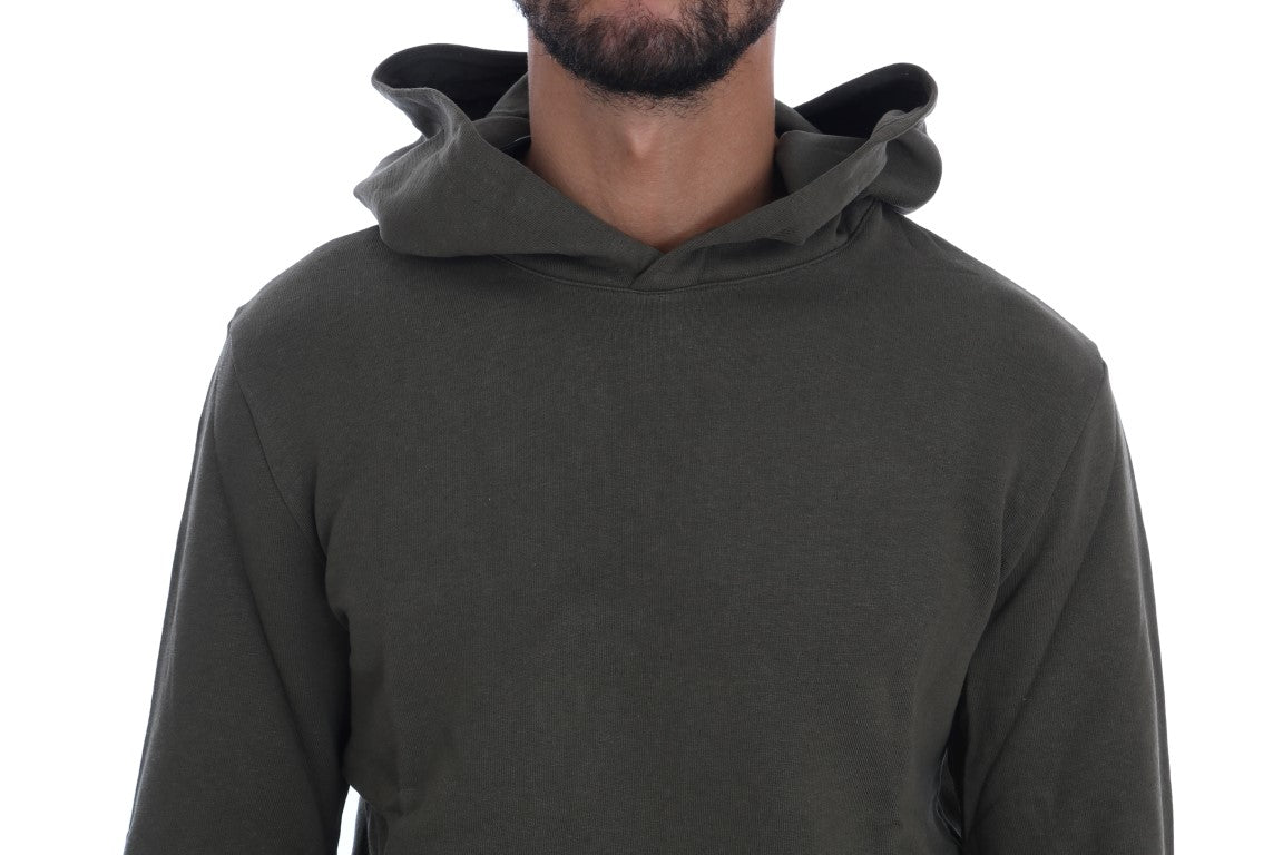 Elegant Green Cotton Hooded Sweater - SEHABRANDS