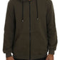 Elegant Green Full Zip Hooded Sweater - SEHABRANDS