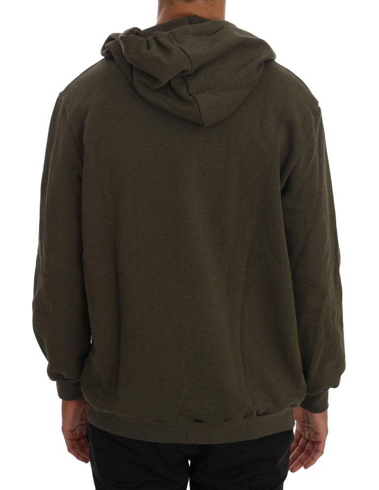 Elegant Green Full Zip Hooded Sweater - SEHABRANDS