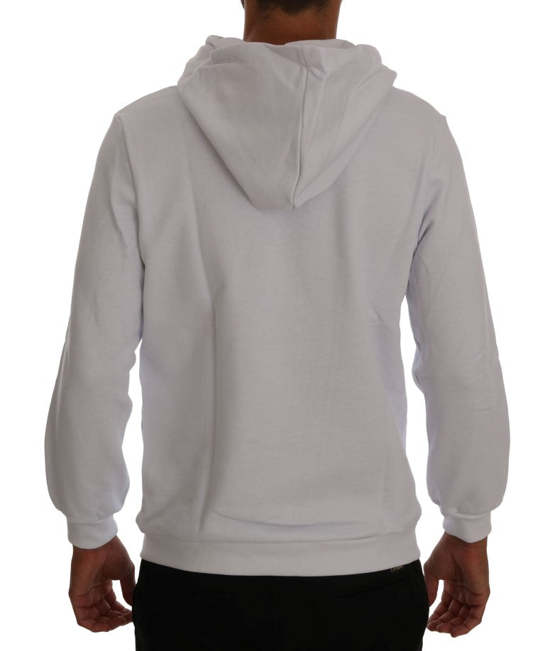 Elegant White Cotton Hooded Sweater - SEHABRANDS