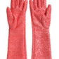 Dolce & Gabbana Pink Lurex Fantasia Mid Arm Length Gloves