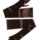 Dolce & Gabbana Brown Acetate Satin Elbow Length Gloves