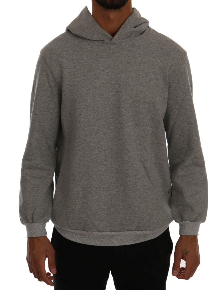 Sophisticated Gray Cotton Hooded Sweater - SEHABRANDS