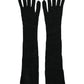 Dolce & Gabbana Black Cashmere Knitted Elbow Length Gloves