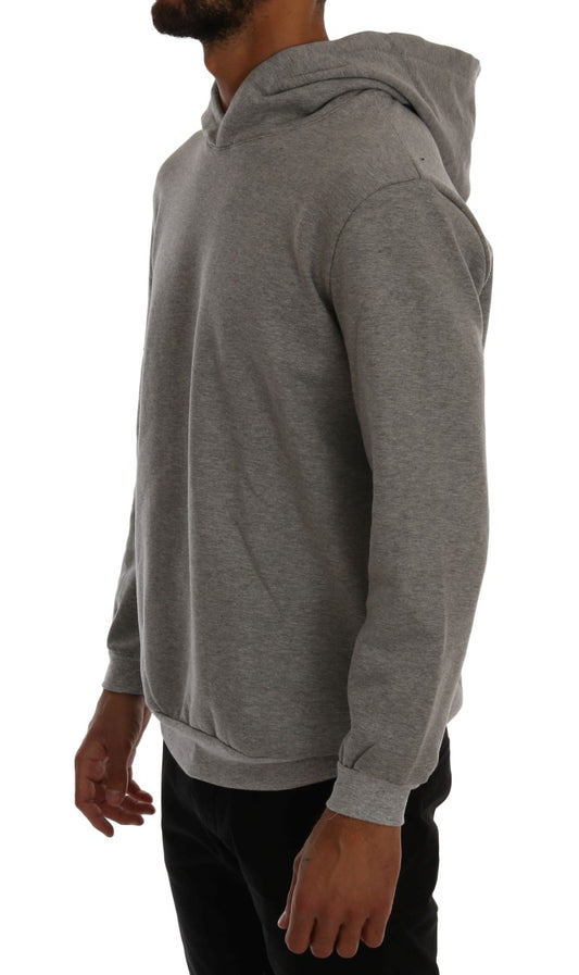 Sophisticated Gray Cotton Hooded Sweater - SEHABRANDS