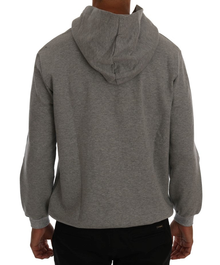 Sophisticated Gray Cotton Hooded Sweater - SEHABRANDS