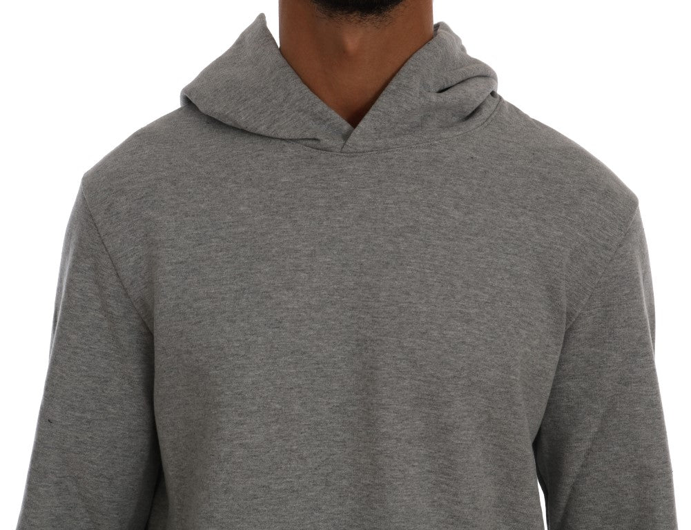 Sophisticated Gray Cotton Hooded Sweater - SEHABRANDS