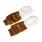 Dolce & Gabbana Brown White Acrylic Knitted Fur Mitten Gloves