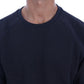 Chic Dark Blue Crewneck Cotton Sweater - SEHABRANDS