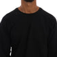 Elegant Black Cotton Crewneck Sweater - SEHABRANDS