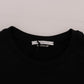 Elegant Black Cotton Crewneck Sweater - SEHABRANDS