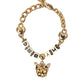 Dolce & Gabbana Gold Tone Brass Chain MY DOG Heart Bracelet