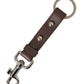 Dolce & Gabbana Brown Plain Leather Silver Brass Keyring Holder Keychain