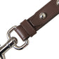 Dolce & Gabbana Brown Plain Leather Silver Brass Keyring Holder Keychain