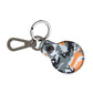 Dolce & Gabbana Camouflage Leather DG Logo Round Metal Keyring Keychain