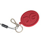 Dolce & Gabbana Red Rubber DG Logo Silver Brass Metal Keyring Keychain