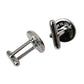 Dolce & Gabbana Silver Plated Brass Round Pin Men Cufflinks