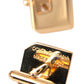 Dolce & Gabbana Gold Plated Metal Brass Square Pin Cufflinks