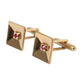 Dolce & Gabbana Gold Plated Brass Crystal Square Pin Cufflinks