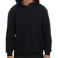 Elegant Black Cotton Hooded Sweater - SEHABRANDS