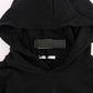 Elegant Black Cotton Hooded Sweater - SEHABRANDS