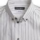 Dolce & Gabbana Black White Striped Formal Dress GOLD Shirt