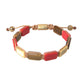 CZ Tiger Eye Red Coral 925 Silver Men Bracelet - SEHABRANDS