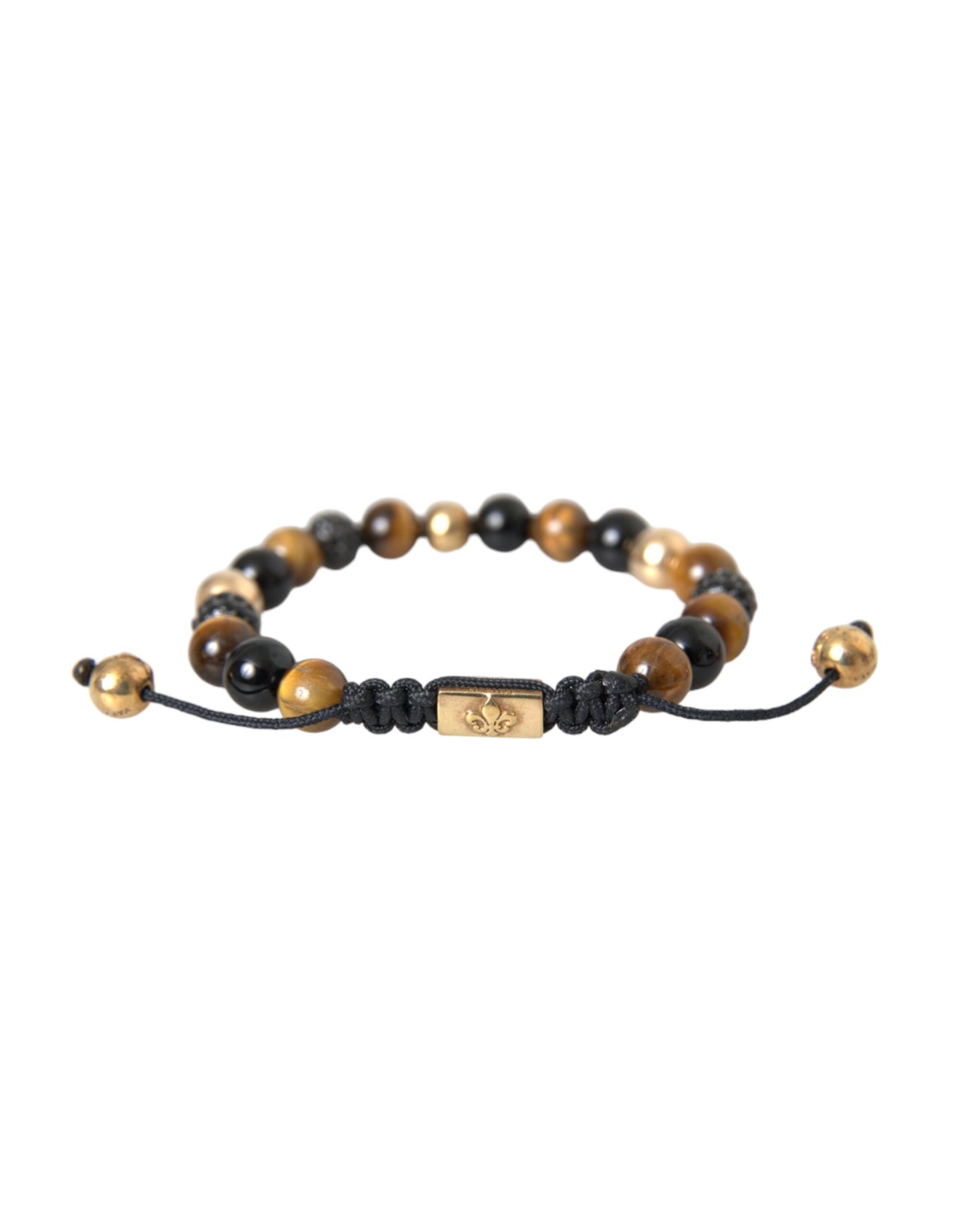 CZ Ball Tiger Eye Stone Copper Beaded Men Bracelet - SEHABRANDS