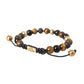 CZ Ball Tiger Eye Stone Copper Beaded Men Bracelet - SEHABRANDS