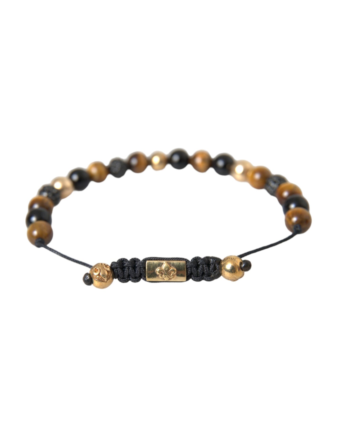 CZ Ball Tiger Eye Stone Copper Beaded Men Bracelet - SEHABRANDS