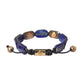 Flat Bead Blue Lapis White CZ 925 Bracelet Mens - SEHABRANDS