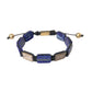 Flat Bead Blue Lapis White CZ 925 Bracelet Mens - SEHABRANDS