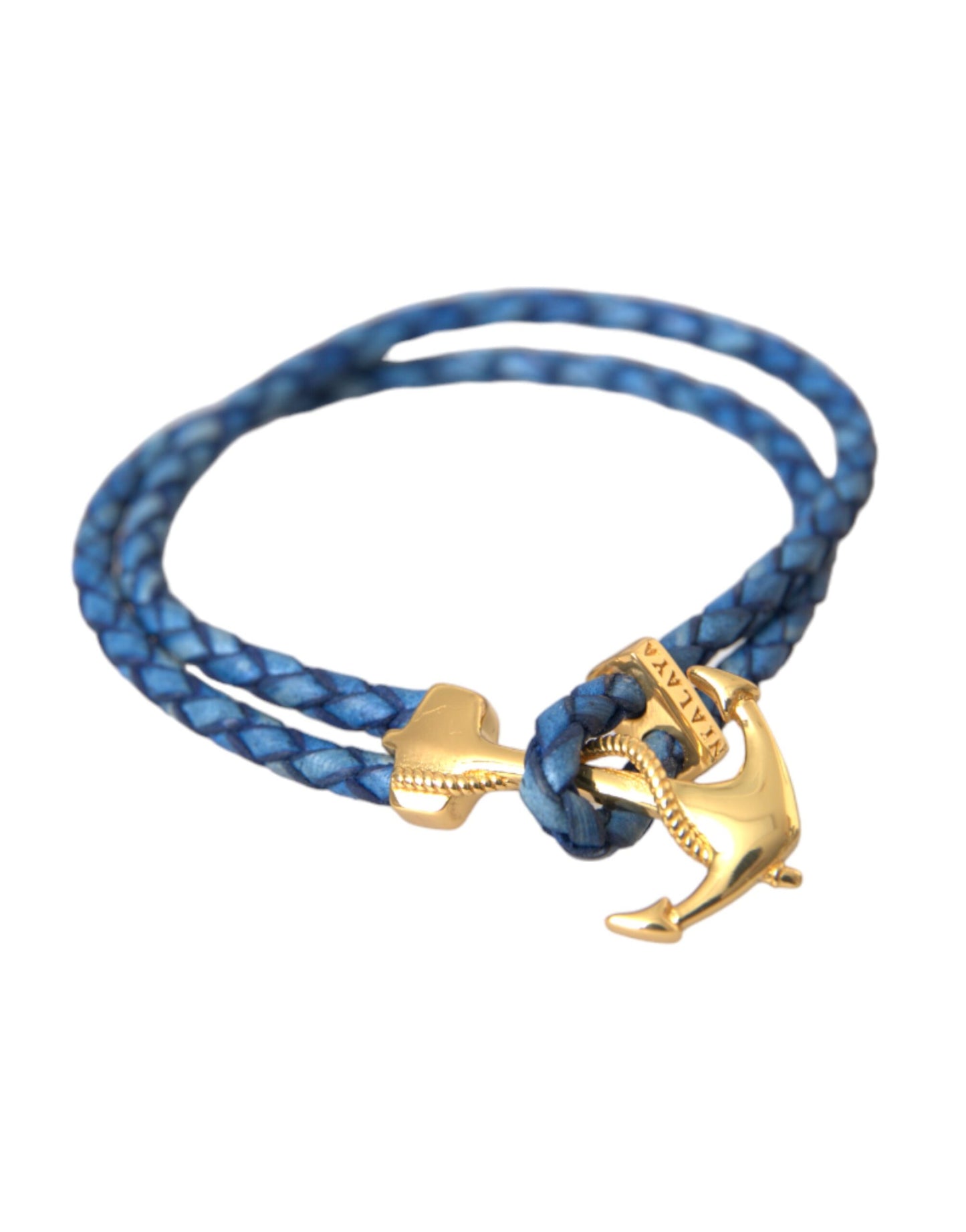 Blue Gold Anchor 925 Silver Charm Bracelet Mens - SEHABRANDS